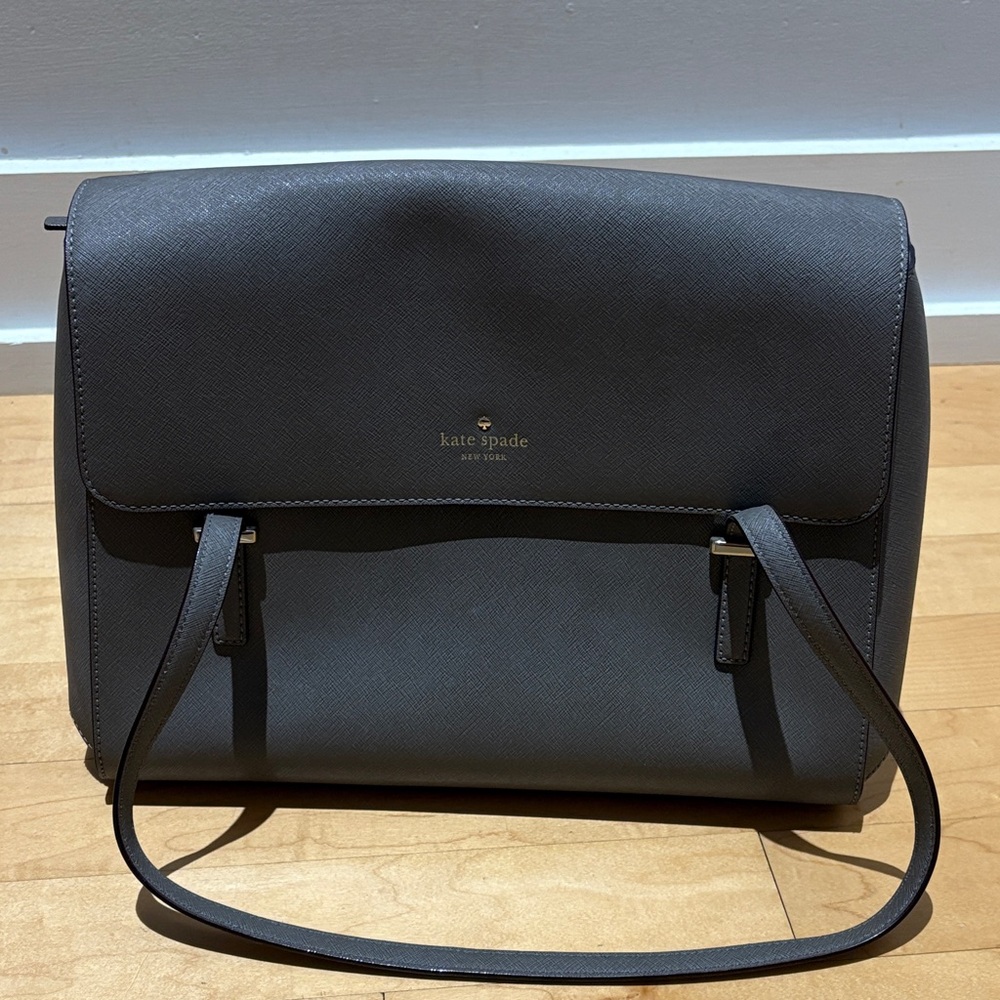 Kate Spade Charcoal Leather Shoulder Bag